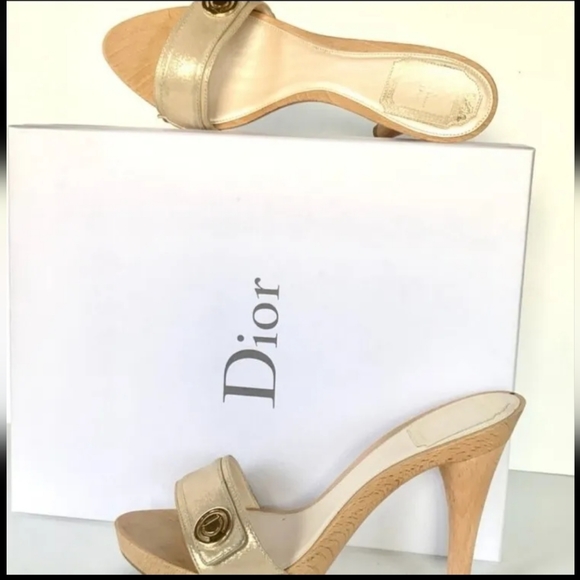 Authentic Dior Clog Gold Heels size 7.5 - Picture 3 of 9